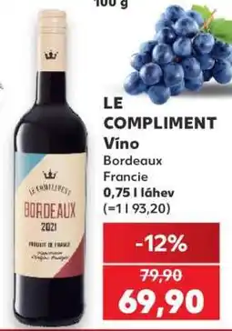 Kaufland LE COMPLIMENT Víno nabídka