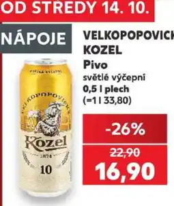 Kaufland VELKOPOPOVICKÝ KOZEL Pivo nabídka