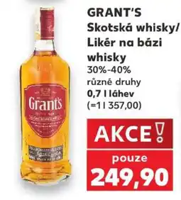 Kaufland GRANT’S Skotská whisky/Likér na bázi whisky nabídka