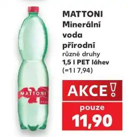 Kaufland MATTONI Minerální voda přírodní nabídka
