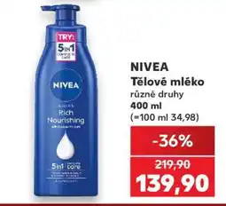 Kaufland Nivea Tělové mléko nabídka
