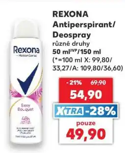 Kaufland REXONA Antiperspirant/Deospray nabídka