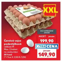 Kaufland Čerstvá vejce podestýlková nabídka