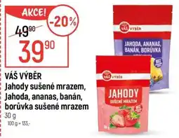 Globus VÁŠ VÝBĚR Jahody sušené mrazem, Jahoda, ananas, banán, borůvka sušené mrazem nabídka