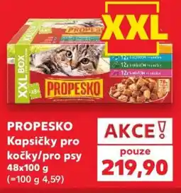 Kaufland PROPESKO Kapsičky pro kočky/pro psy 48x100 g nabídka
