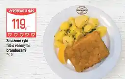 Globus Smažené rybí filé s vařenými bramborami nabídka
