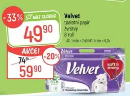 Globus Velvet Toaletní papír nabídka