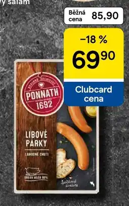 Tesco Ponnath libové parky nabídka