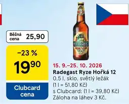 Tesco Radegast Ryze Hořká 12 nabídka