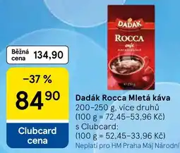 Tesco Dadák Rocca Mletá káva nabídka