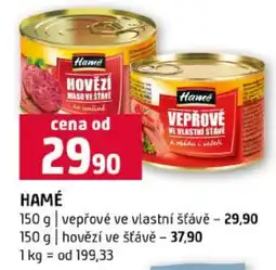 Terno Hamé vepřové ve vlastní šťávě nabídka