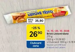 Tesco Brick listové těsto nabídka