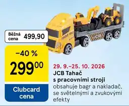 Tesco JCB Tahač s pracovními stroji nabídka