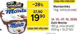 Tesco Zott Monte nabídka
