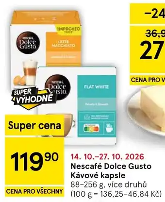 Tesco Nescafé Dolce Gusto kávové kapsle nabídka