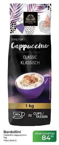 Tamda Foods Bardollini instantní cappuccino nabídka