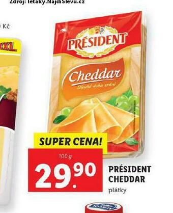 Lidl Président cheddar nabídka
