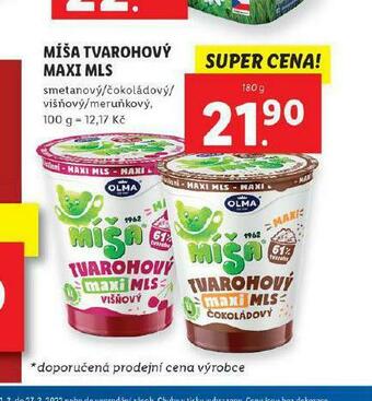 Lidl Míša tvarohový mls nabídka