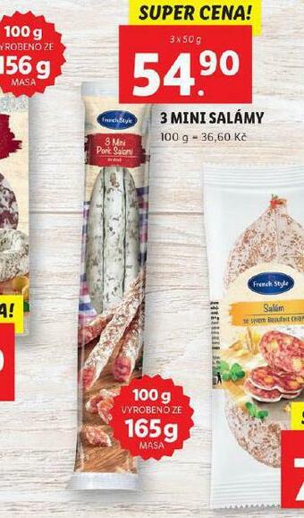 Lidl 3 mini salámy nabídka