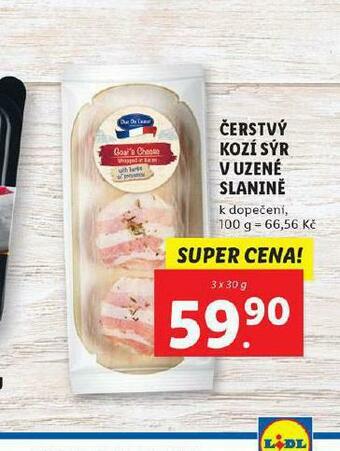Lidl Čerstvý kozí sýr v uzené slanině nabídka