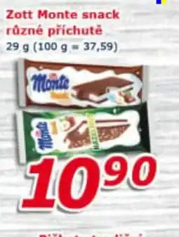 ESO MARKET Zott Monte snack různé příchutě nabídka