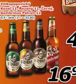 ESO MARKET Velkopopovický Kozel 11, Řezaný 11, Černý, Gambrinus Patron 12 nabídka