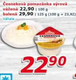ESO MARKET Váhala česneková pomazánka sýrová nabídka