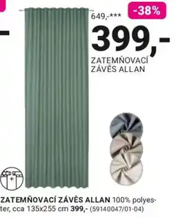 Möbelix Zatemňovací závěs allan nabídka