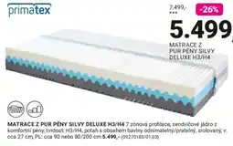 Möbelix Primatex matrace z pur pěny silvy deluxe h3/h4 nabídka