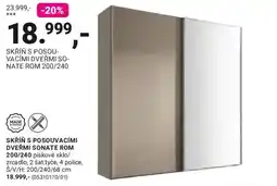 Möbelix Sonate skřín s posouvacími dveřmi rom 200/240 nabídka