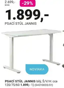 Möbelix Jannis psací stůl bílý nabídka
