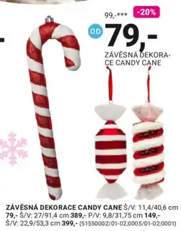 Möbelix Závěsná dekorace candy cane nabídka