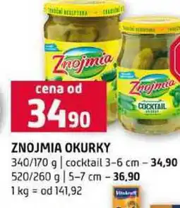 Terno ZNOJMIA OKURKY 340/170 g cocktail 3-6 cm 520/260 g 5-7 cm nabídka