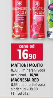 Terno MATTONI MOJITO 0,33l minerání voda ochucená MAGNESIA RED 0,33l minerání voda s příchuti nabídka