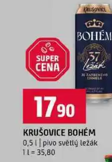 Terno KRUŠOVICE BOHÉM 0,5l pivo světlý ležák nabídka