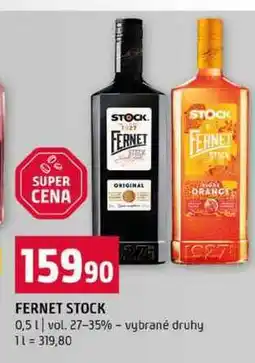 Terno FERNET STOCK 0,5l vol. 27-35% vybrané druhy nabídka