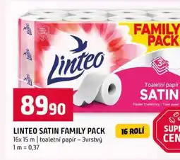 Terno LINTEO SATIN FAMILY PACK 16x 15 m toaletní papír 3vrstvý nabídka