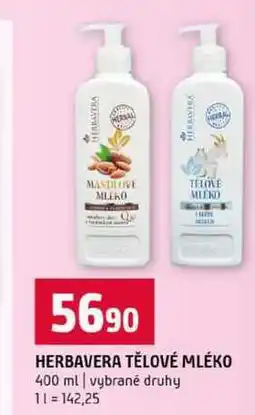 Terno HERBAVERA TĚLOVÉ MLÉKO 400 ml vybrané druhy nabídka