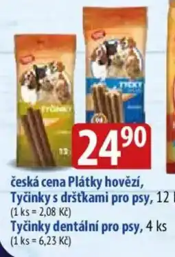 Bala Plátky hovězí, Tyčinky s drštkami pro psy nabídka