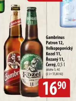 Bala Gambrinus Patron 12, Velkopopovický Kozel 11, Řezaný 11, Černý nabídka