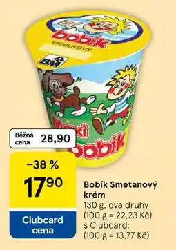 Tesco Bobík Smetanový krém, 130 g, dva druhy nabídka