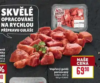 Billa Vepřový guláš porcovaný balení nabídka