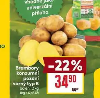 Billa Brambory konzumní pozdní varný typ B baleni nabídka