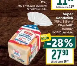 Billa Super Sandwich nabídka