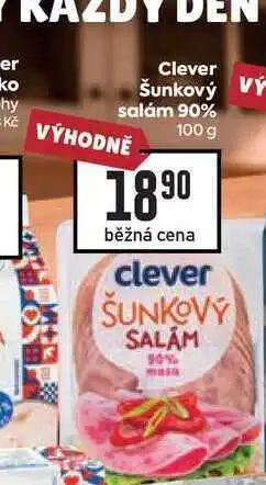 Billa Clever Šunkový salám 90% nabídka
