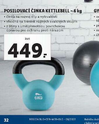 Posilovací činka kettlebell 6 kg