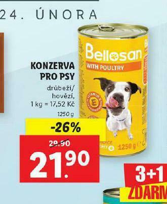 Lidl Bellosan konzerva pro psy nabídka