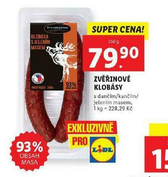 Lidl Zvěřinové klobásy nabídka