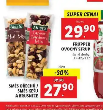 Lidl Směs kešu a brusnic nabídka