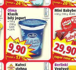 Norma Olma klasik bílý jogurt nabídka